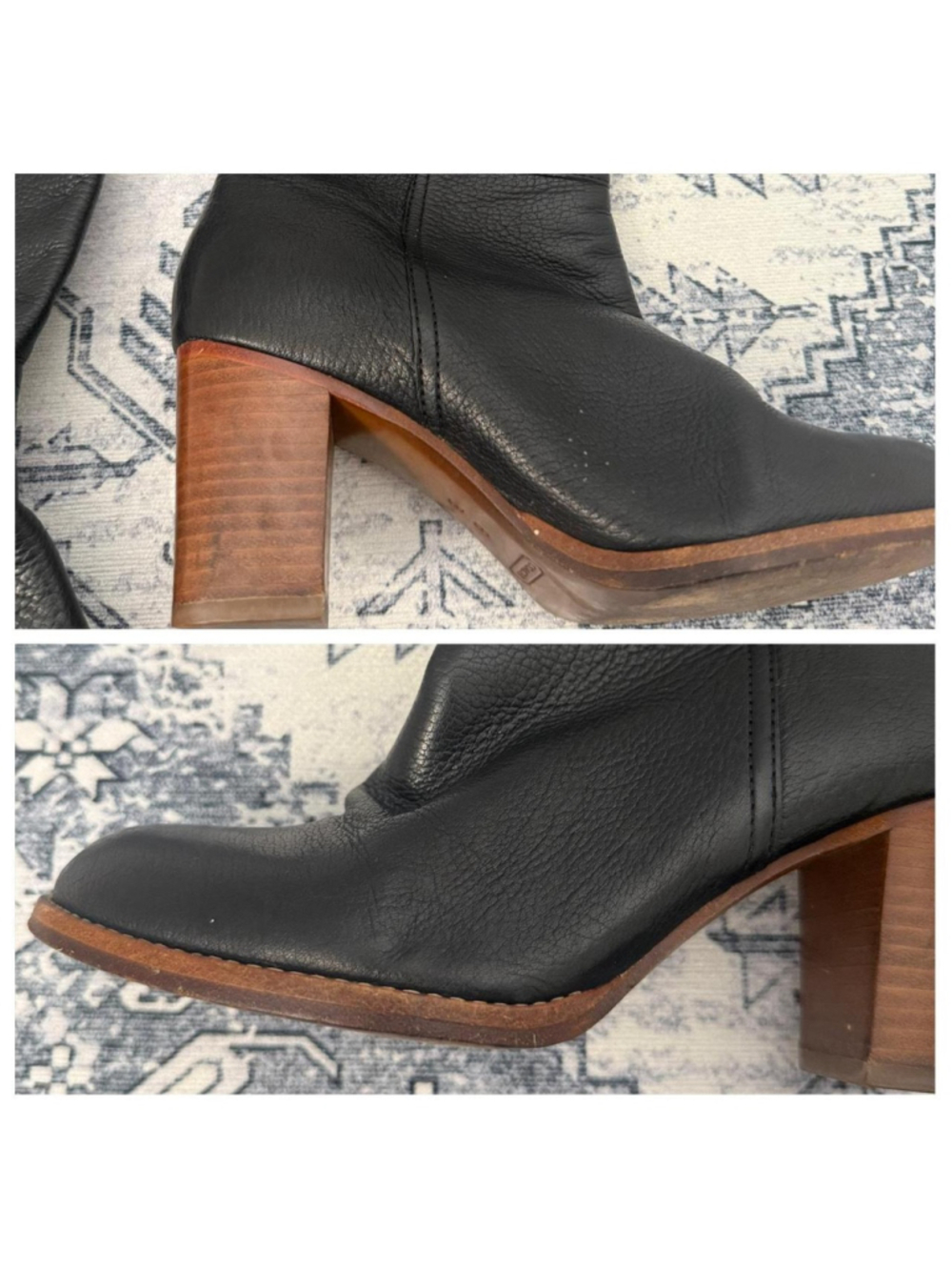 Coach Selena Black Leather Boots - Size 6 - Picture 8 of 9